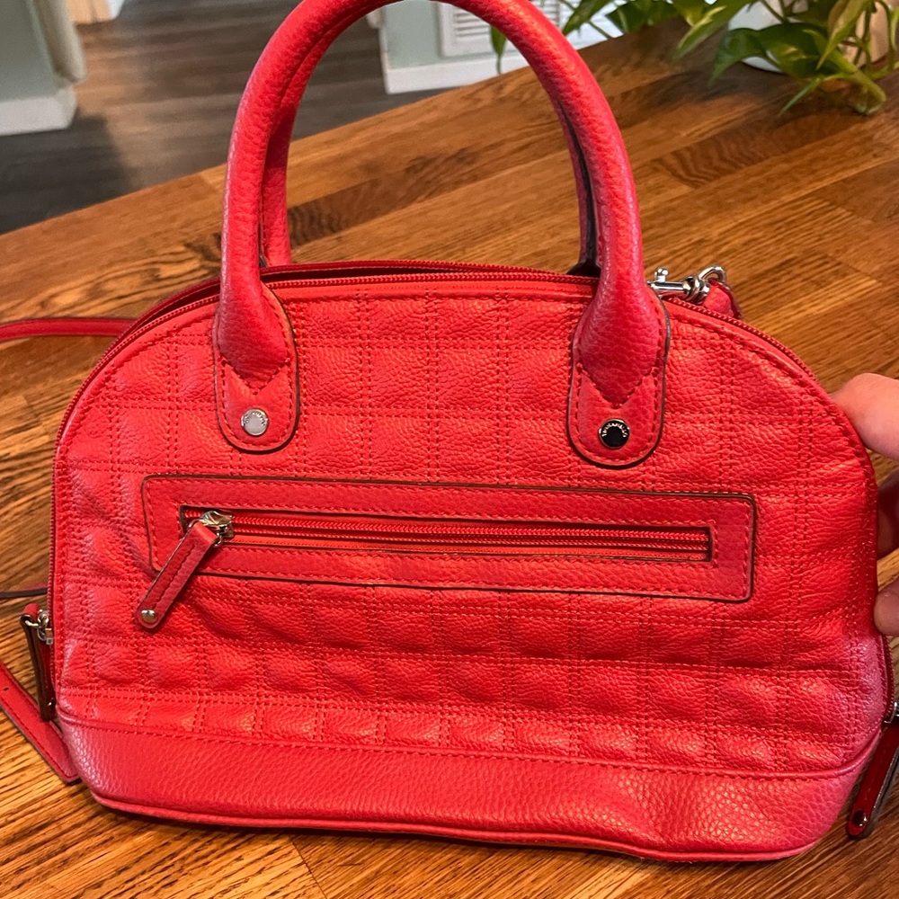 Red Tignanello Shoulder or Crossbody Bag with Multiple Pockets